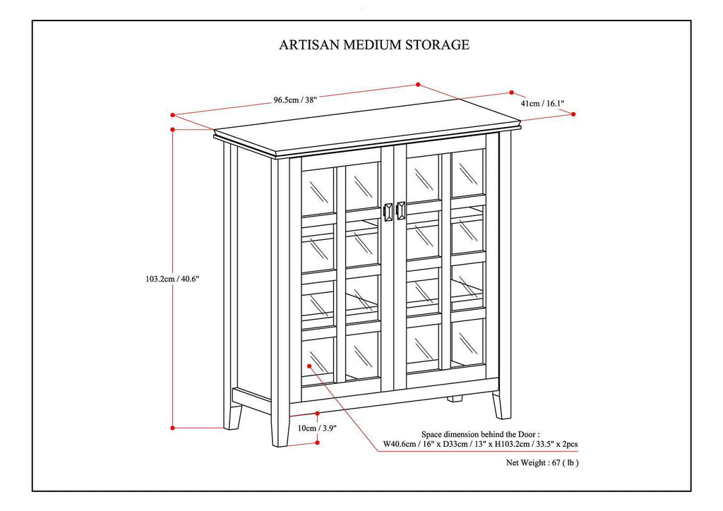 Artisan - Handcrafted Medium Storage Cabinet