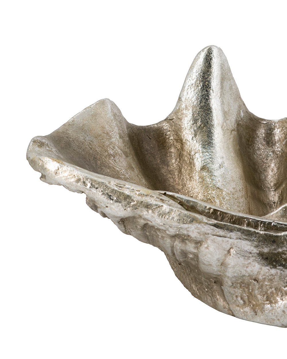 Silver Decorative Shell Bowl with Coastal Shell Design - Silver