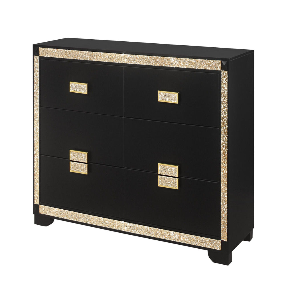 Lively Dresser With Glitter Detail - Black