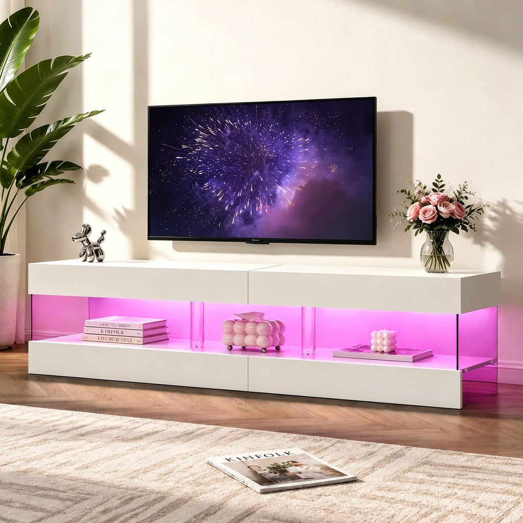 Modern TV Stand for 70 Inch TV with Ample Storage - Particle Board