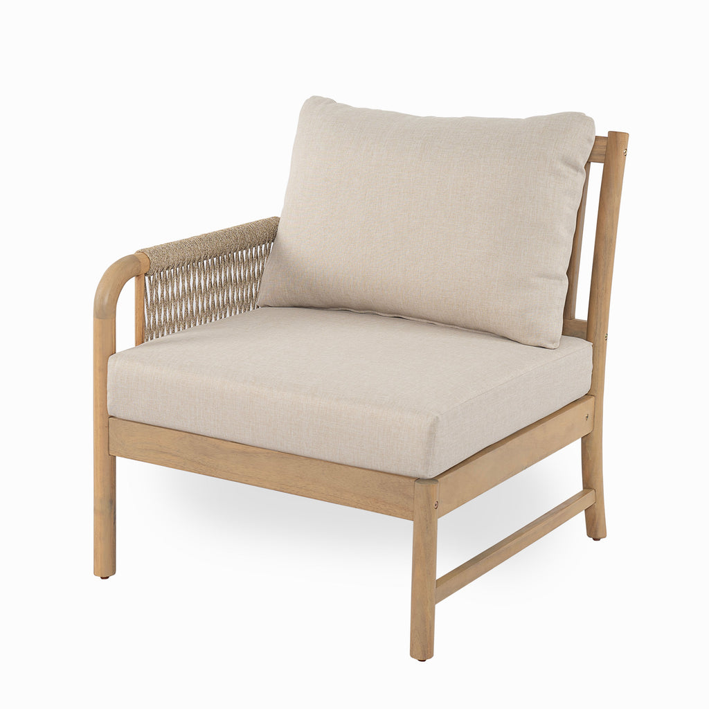 Casper Outdoor 5-Pieces Chat Set with Rope Detailing - Acacia Wood