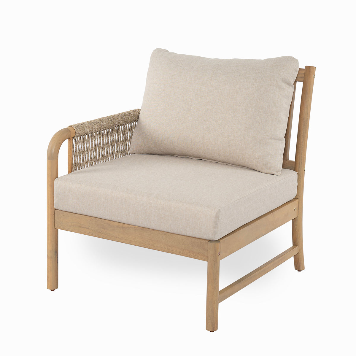 Casper Outdoor 5-Pieces Chat Set with Rope Detailing - Acacia Wood