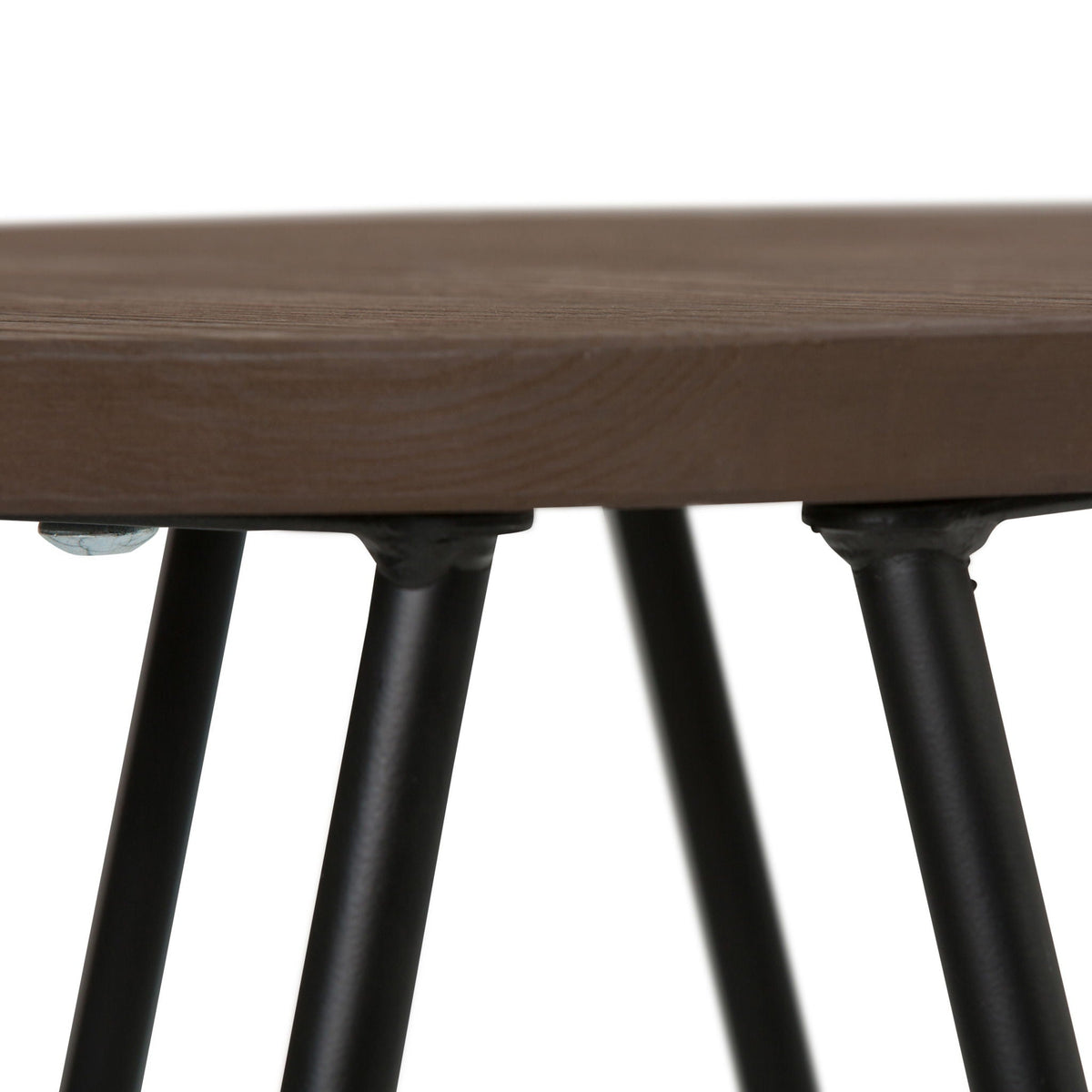 Multifunctional Metal Counter Height Stool with Solid Wood Seat - Dark Brown or Beige