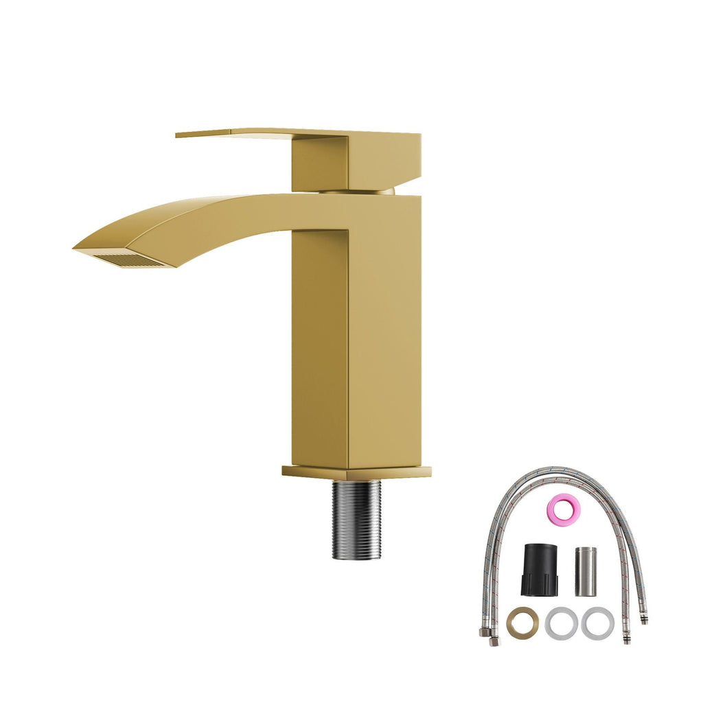 Wall Mounted Rectangular Bathroom Sink With Towel Bar