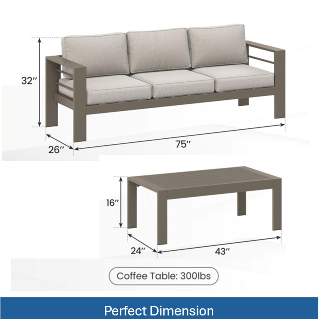 All-Weather Outdoor Patio Set with Thick Cushions - Multiple Colors