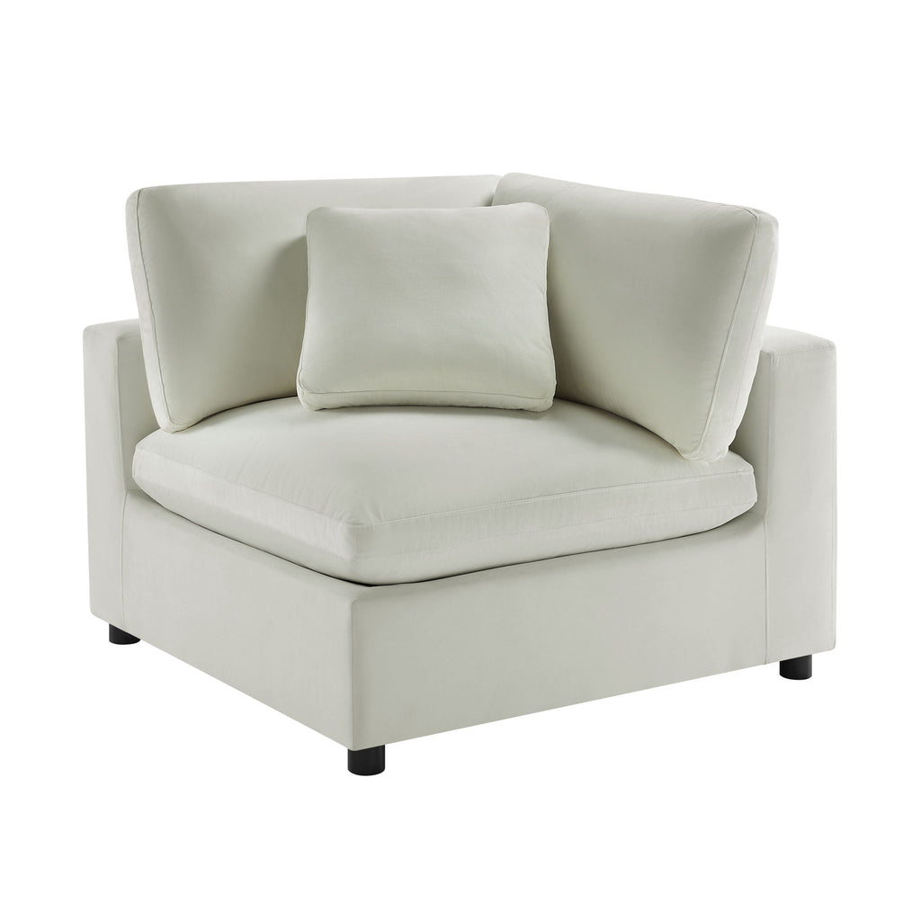 Corner Wedge Chair with Down Blend Cushion - Beige or Dark Gray