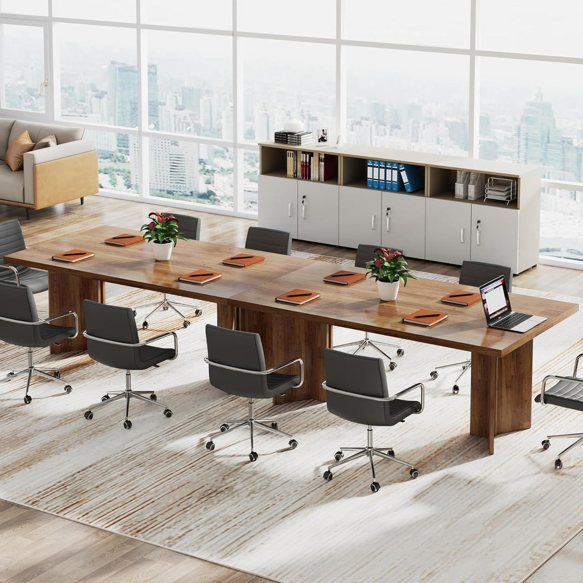 Vintage Executive Desk with Thickened Tabletop – Light Brown or Dark Brown