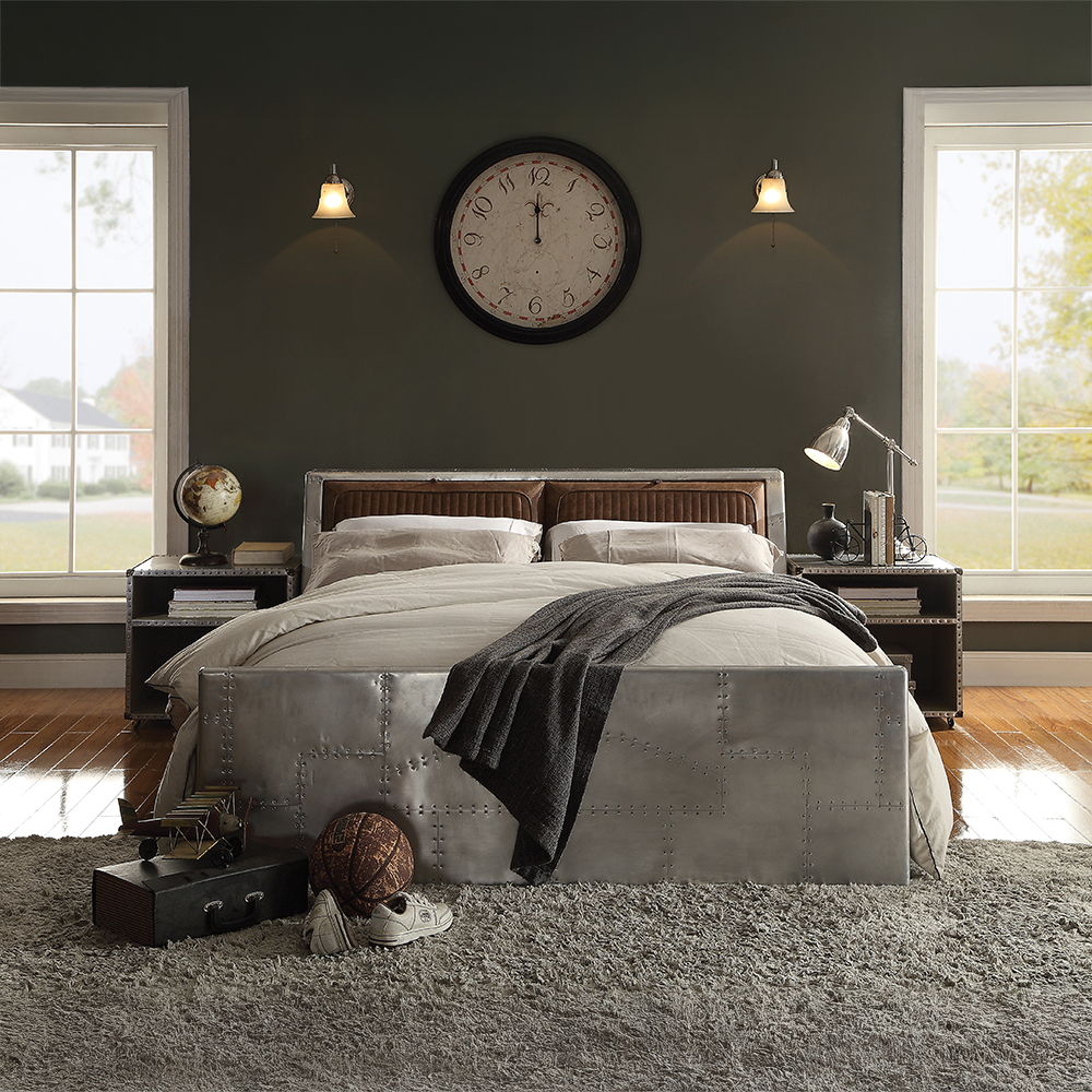 Brancaster - Nightstand With USB - Aluminum