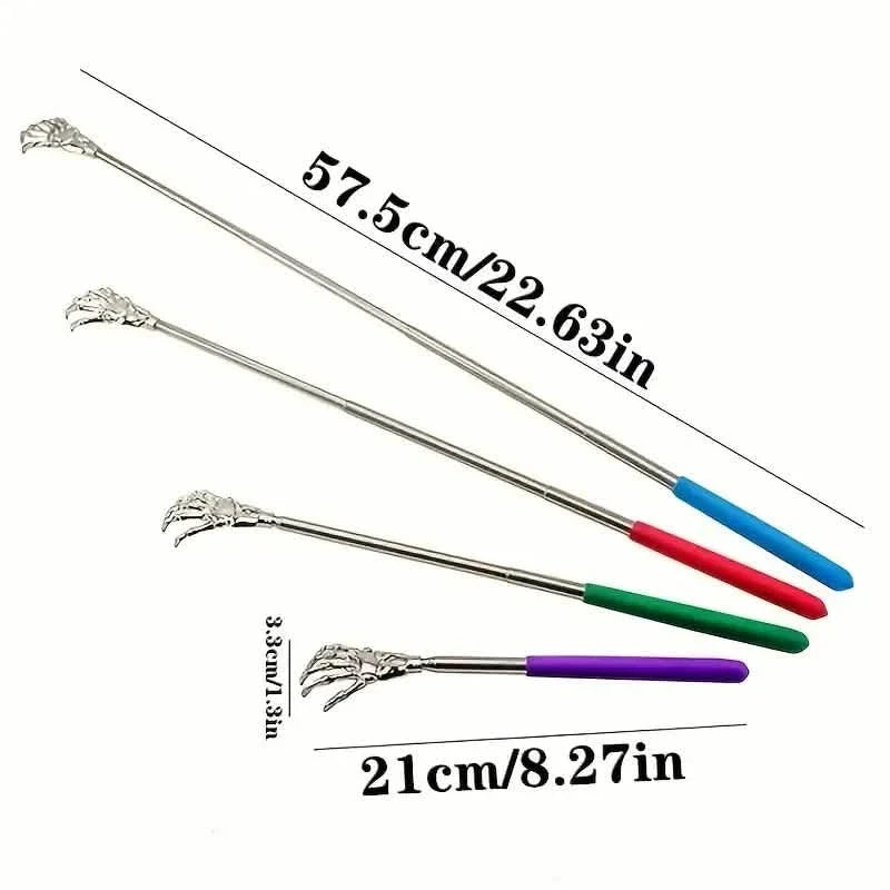 Retractable Back Itching Device – Stainless Steel Claw Massager for Relaxing the Back