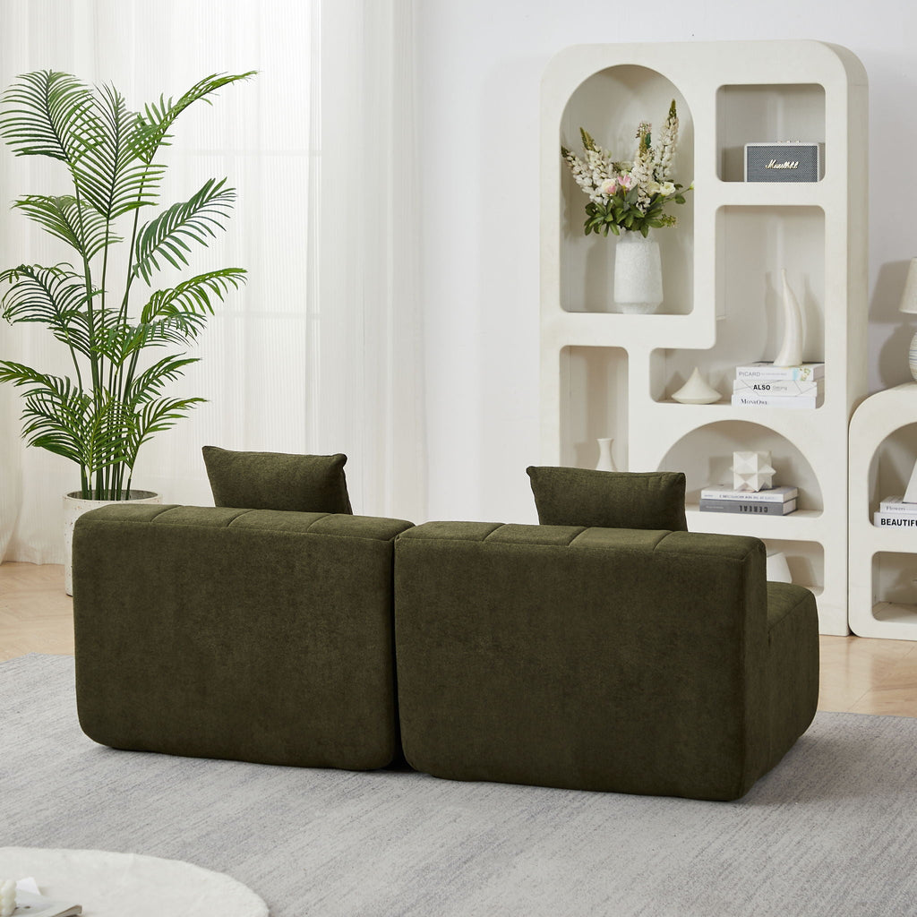 Modular Sectional Sofa with 2 Pillows – Symmetrical Design