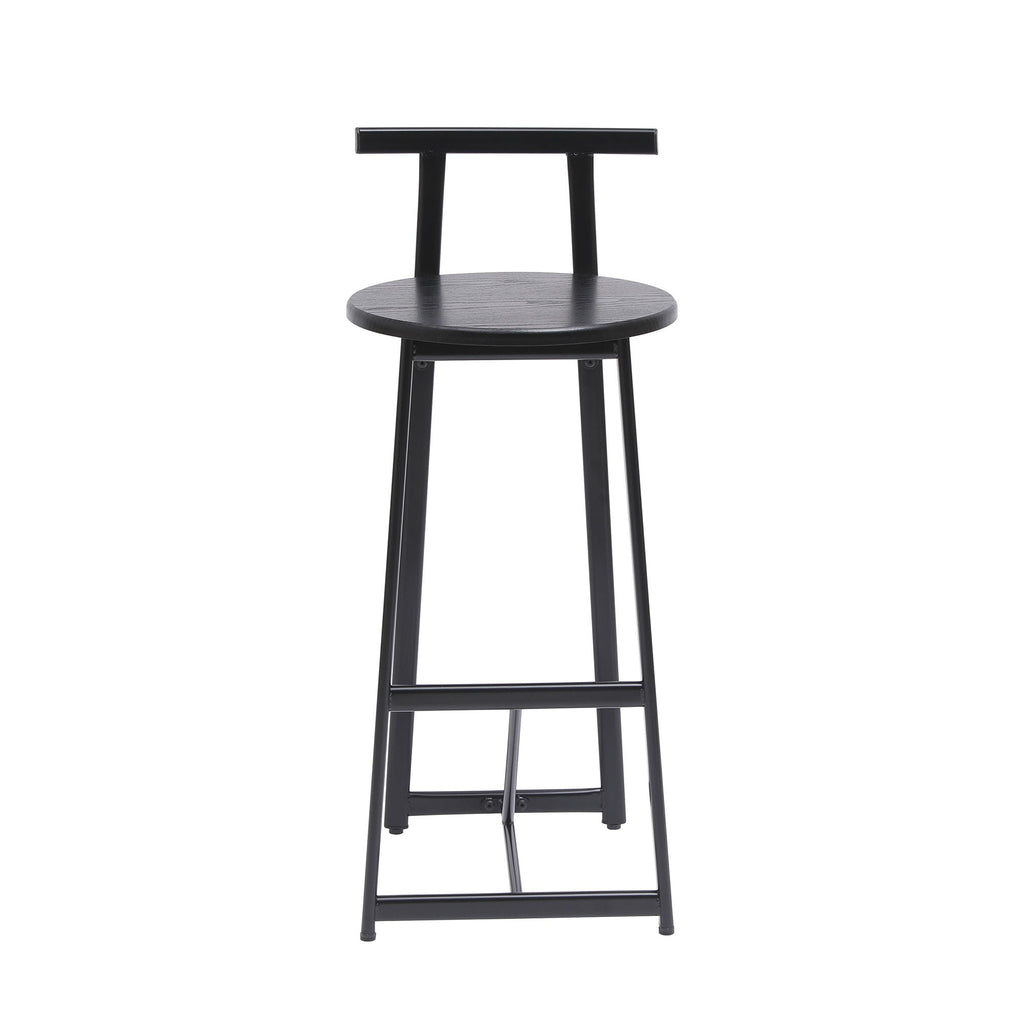 Modern Bar Stools with Backrest for Kitchen – Set of 3 – White or Black