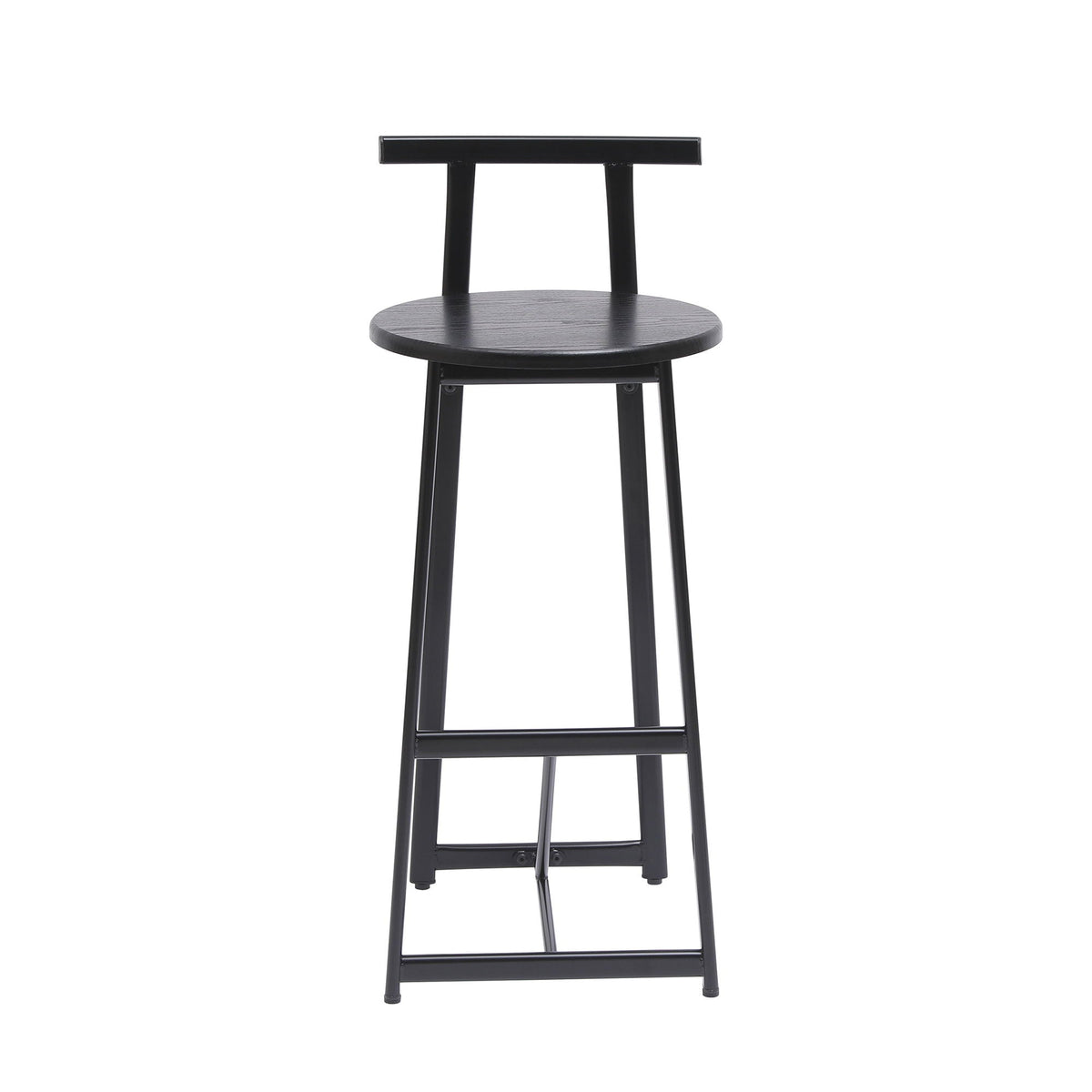 Modern Bar Stools with Backrest for Kitchen – Set of 3 – White or Black
