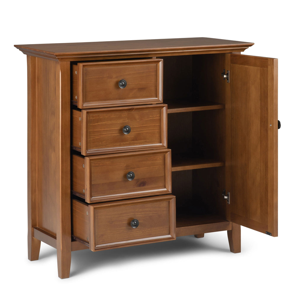 Handcrafted Medium Storage Cabinet with Adjustable Shelves - Dark Brown, Light Brown, Black, White