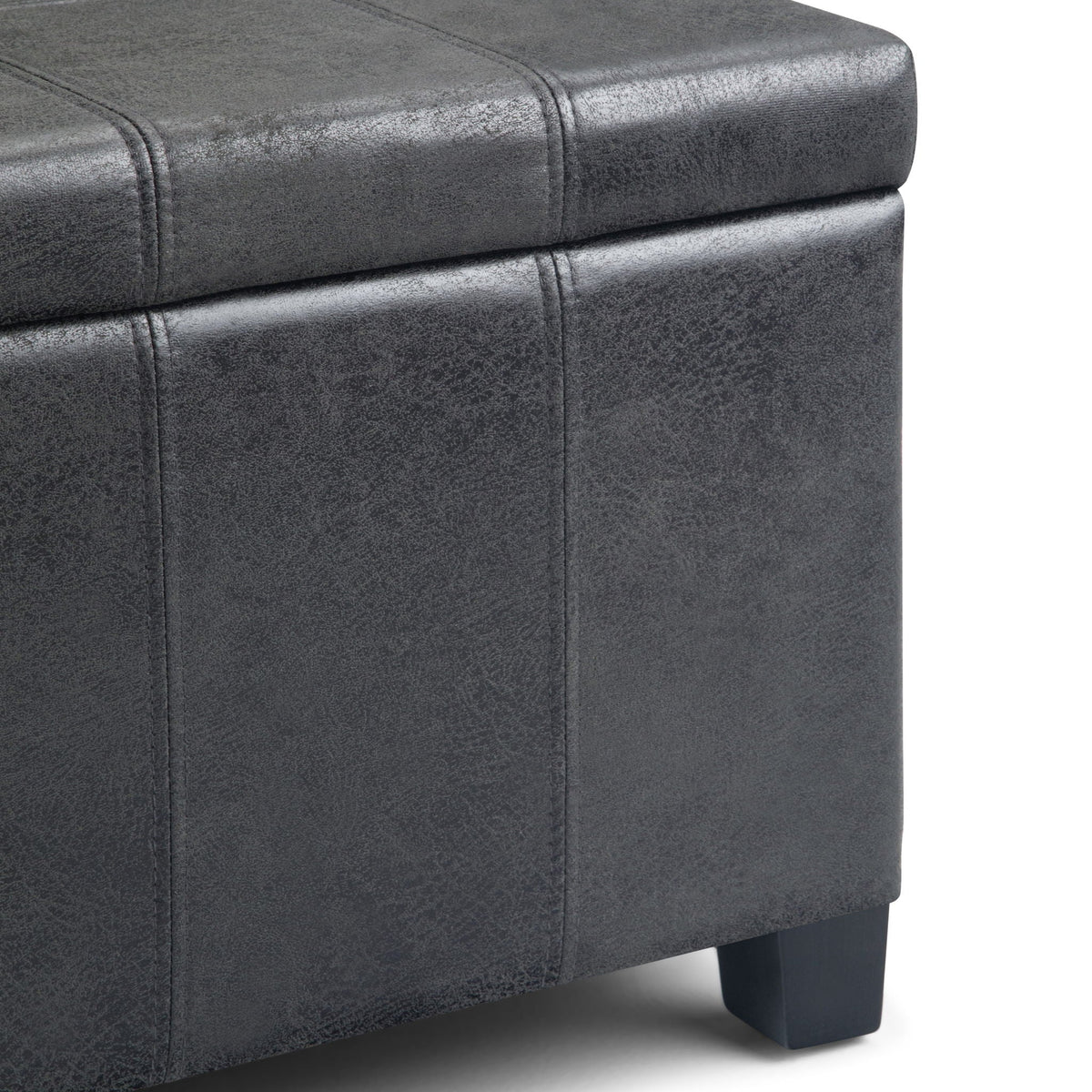 Multifunctional Storage Ottoman Bench with Safety Hinge - Dark Brown or Black