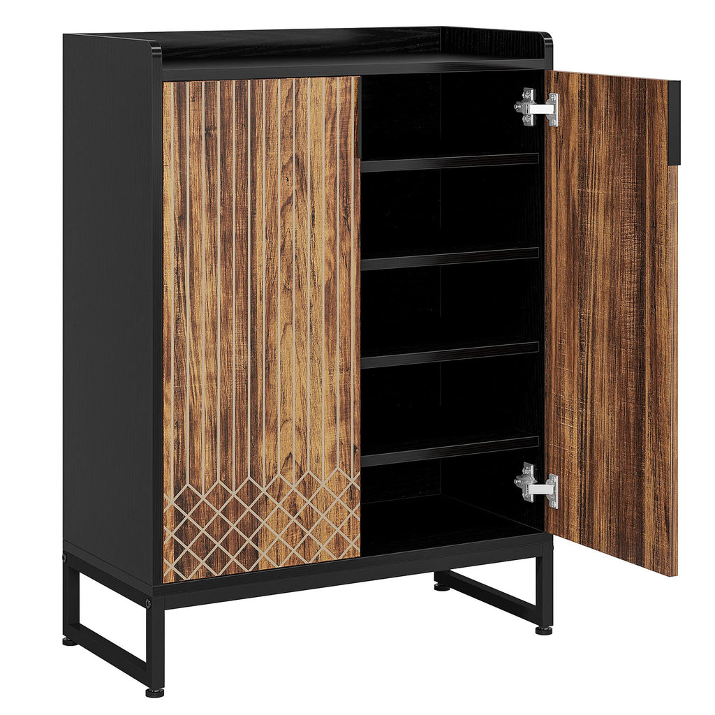 5 Tier Shoe Cabinet with Doors - Compact Storage Organizer