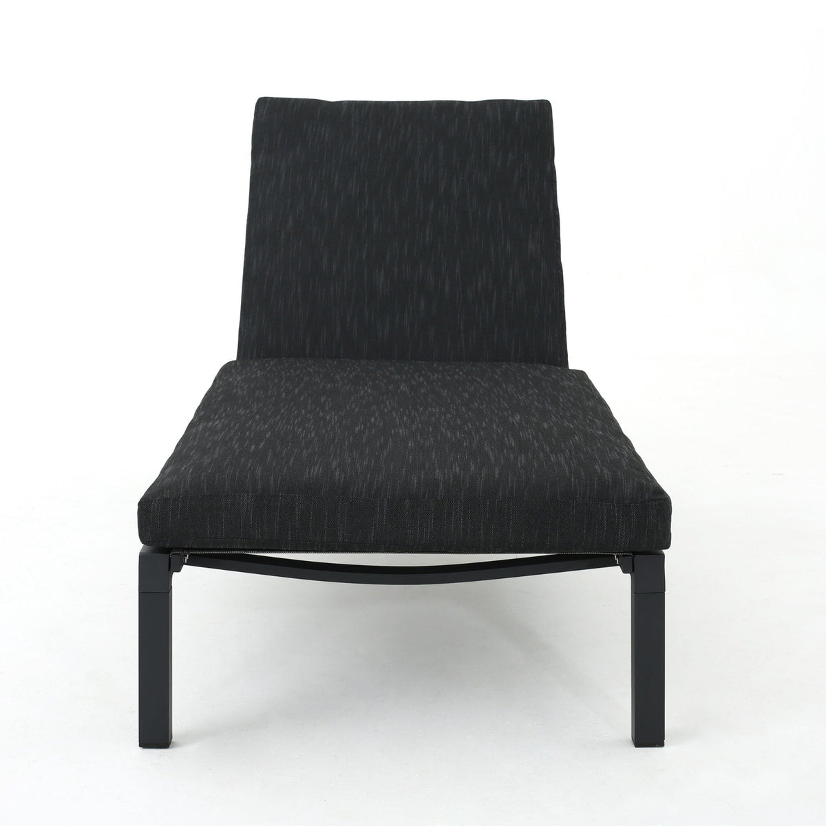 Modern Chaise Lounge with Water-Resistant Cushions - Dark Gray