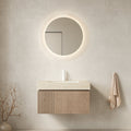 30" Floating Bathroom Vanity with Travertine Stone Top and Soft-Close Drawer - Roma Travertine