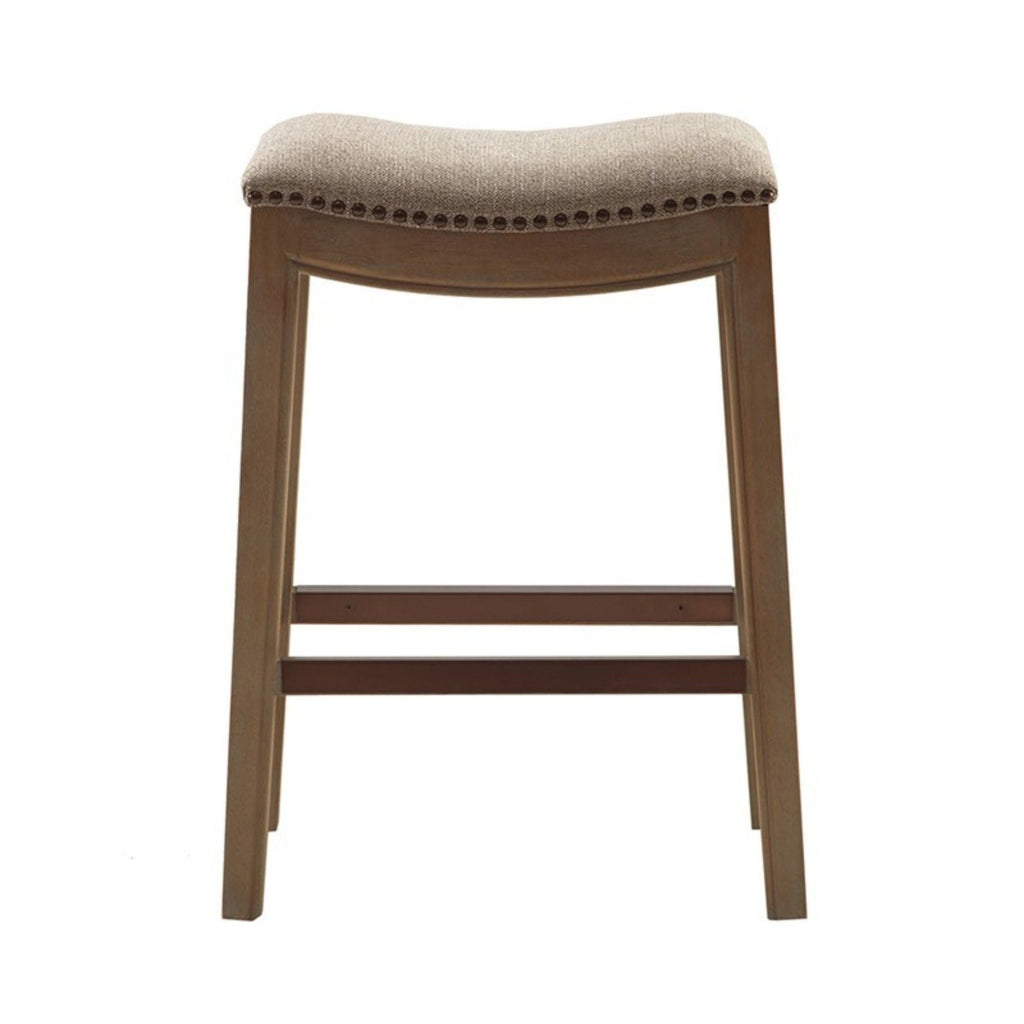 Saddle Counter Stool with High Density Foam - Light Brown