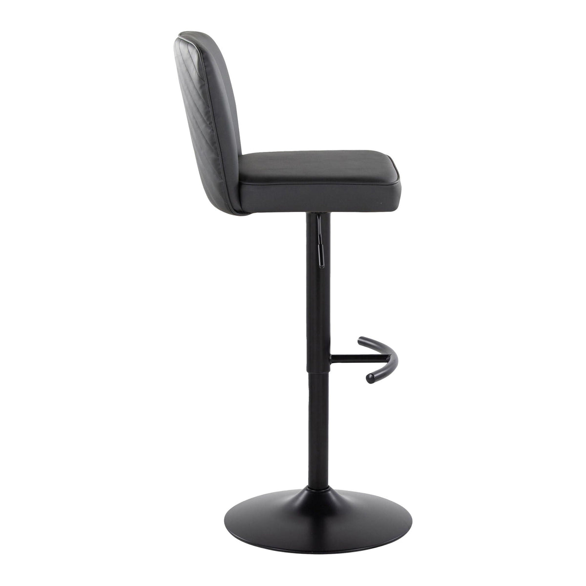 Contemporary Adjustable Barstool Set with Swivel and Rounded T Footrest - Black, White, Beige