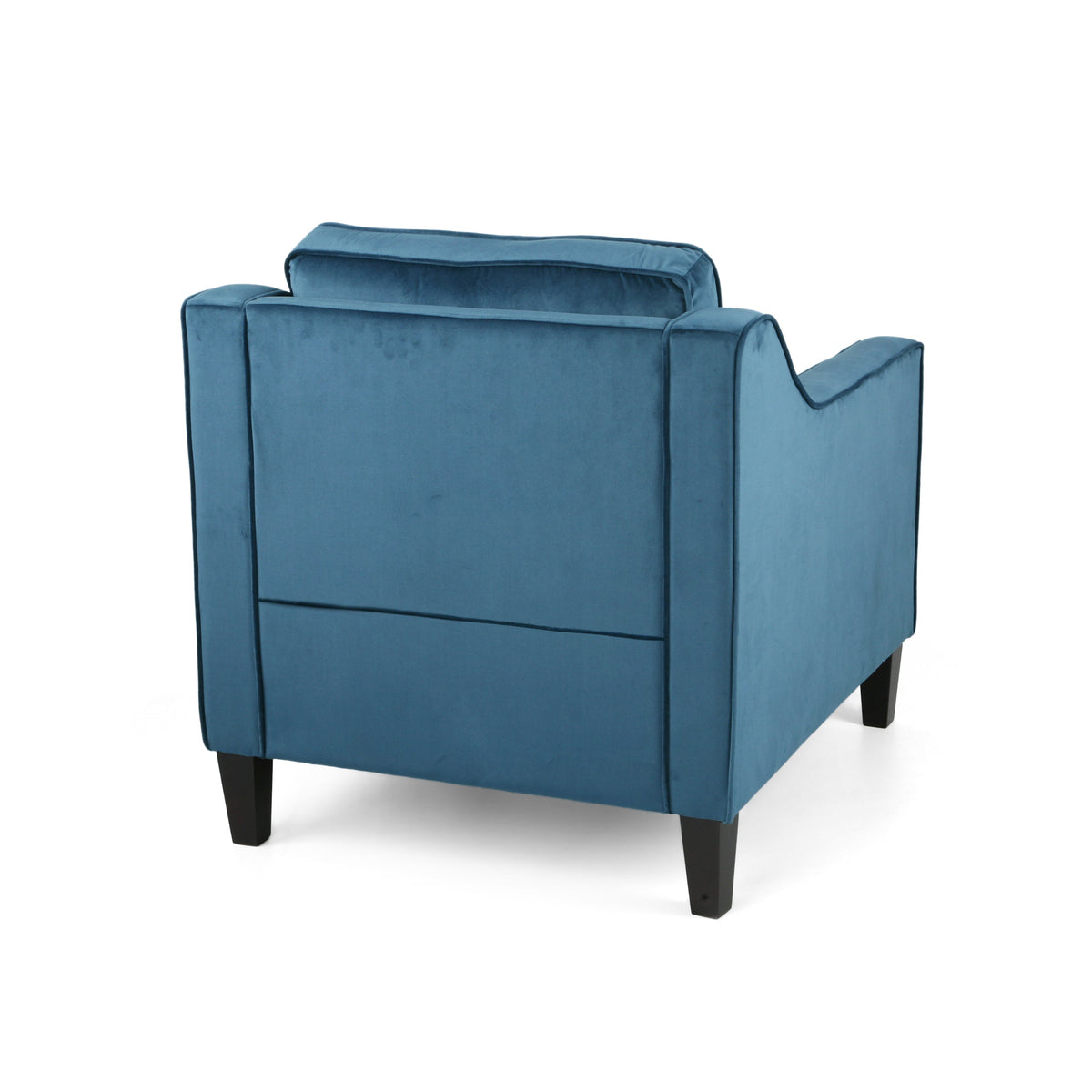 Blue Velvet Upholstered Club Chair with Contemporary Design - Blue