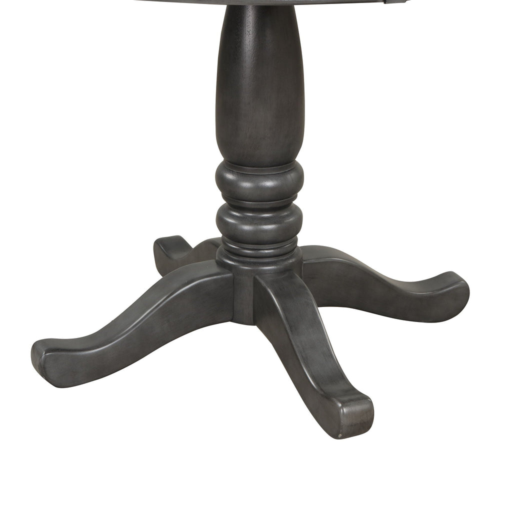 Gray Faux Marble Dining Table with Solid Wood Legs - Gray