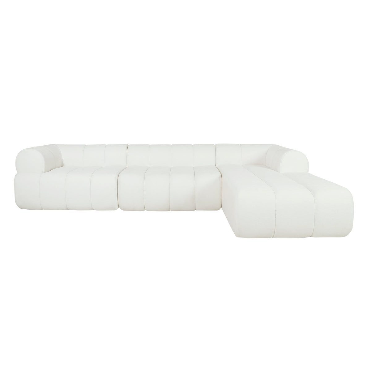 Modern L-Shaped Sectional Sofa with Chaise Lounge - Beige