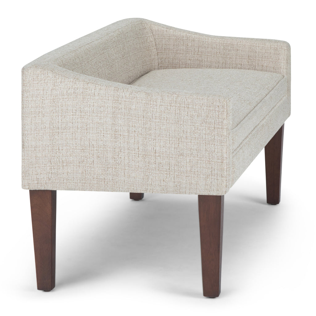 Platinum Upholstered Bench with Solid Wood Frame - Parris