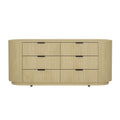 Oak Dresser with 6 Drawers - Modern Solid Wood Construction