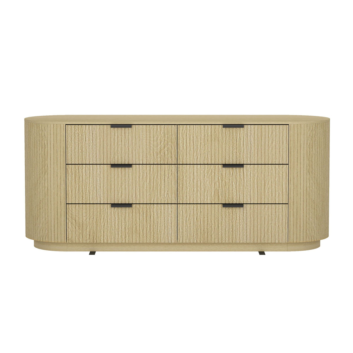 Oak Dresser with 6 Drawers - Modern Solid Wood Construction