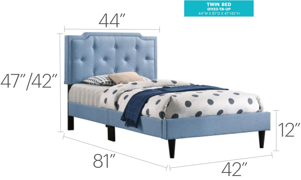 Button Tufted Upholstered Bed with Charming Design - Multiple Colors