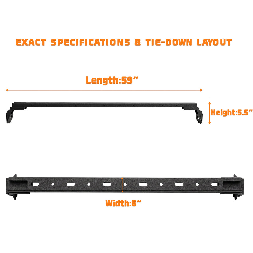 Carbon Steel Roof Rack Cross Bars with 400 lb Capacity - Black