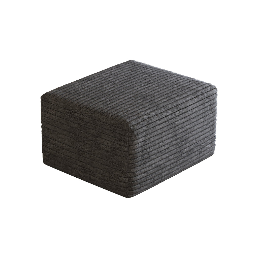 Sofa Ottoman with Plush Corduroy Fabric - Dark Grey