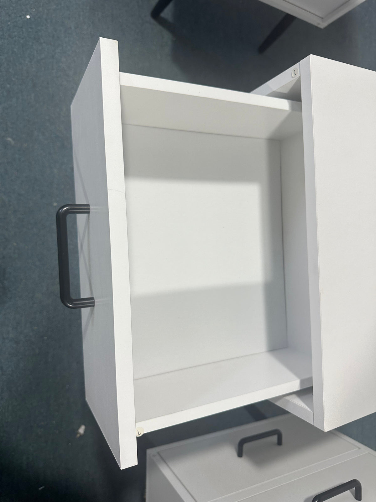 Modern 2-Drawer Nightstand with Metal Legs - White MDF
