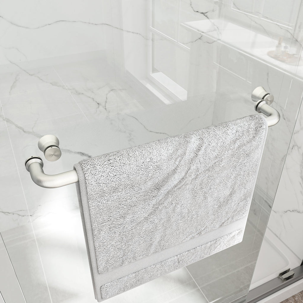 Brushed Nickel Double Bypass Sliding Shower Door with Reversible Installation - 60" W x 72" H