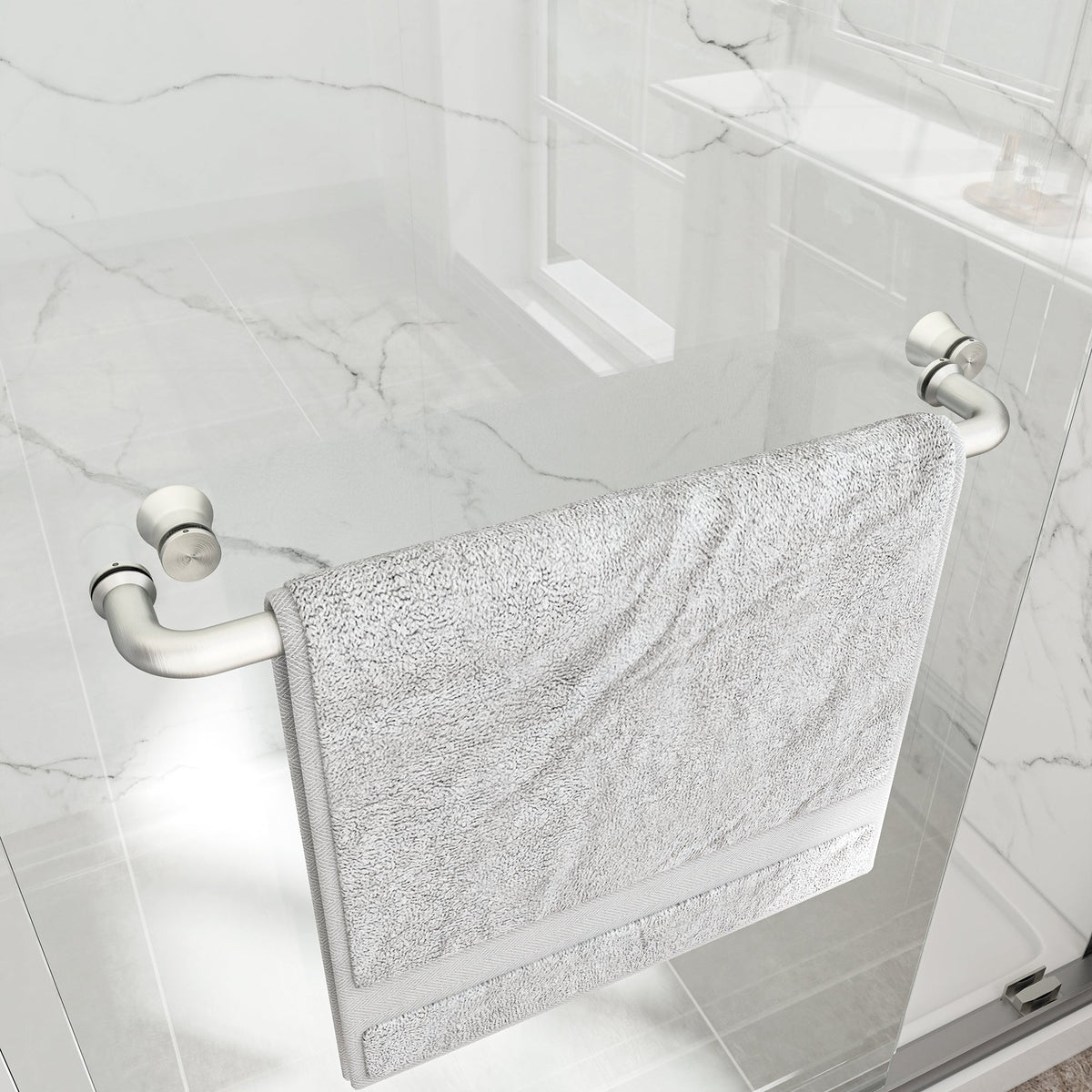 Brushed Nickel Double Bypass Sliding Shower Door with Reversible Installation - 60" W x 72" H