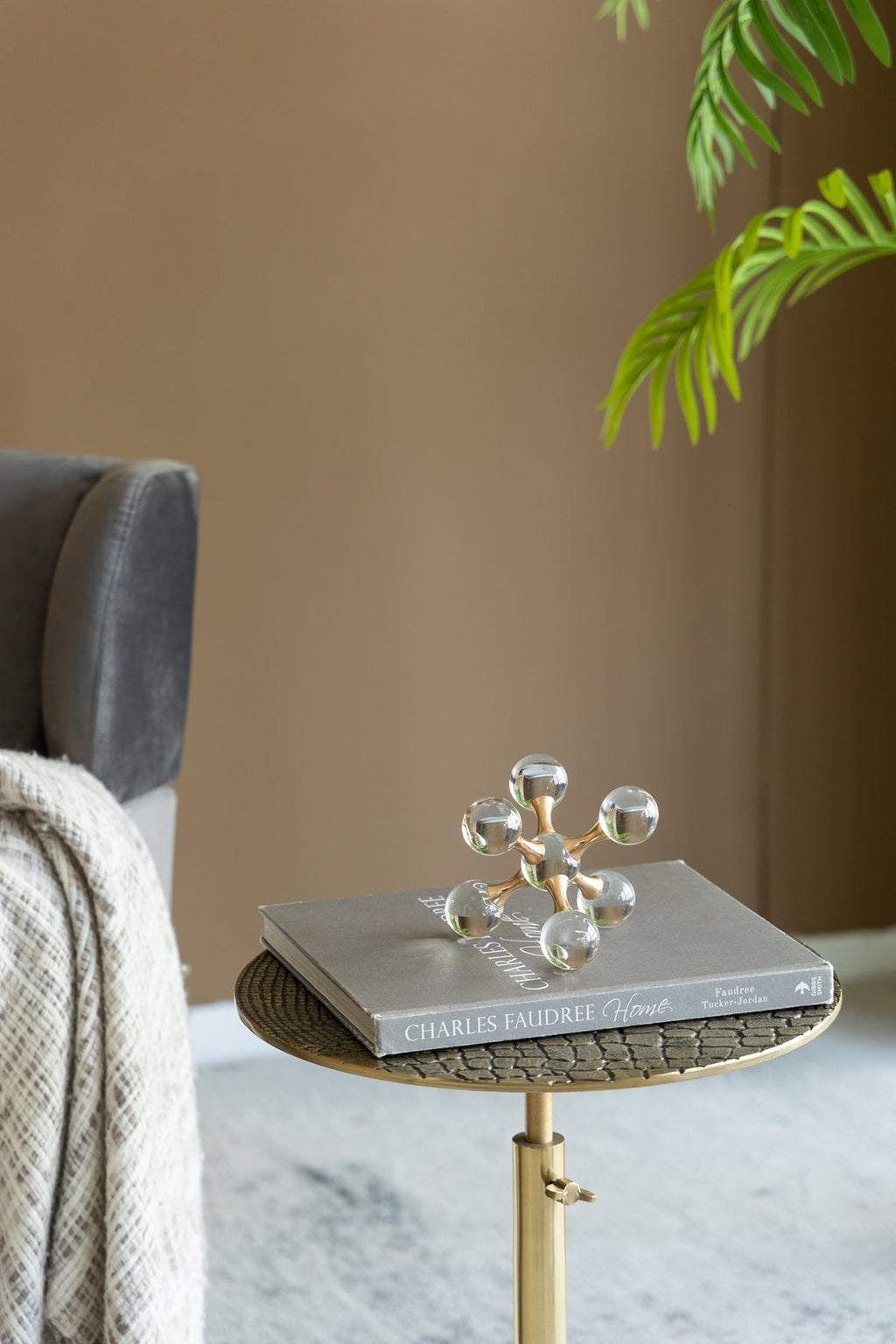 Clear and Gold Decorative Sculpture with Contemporary Design - Clear