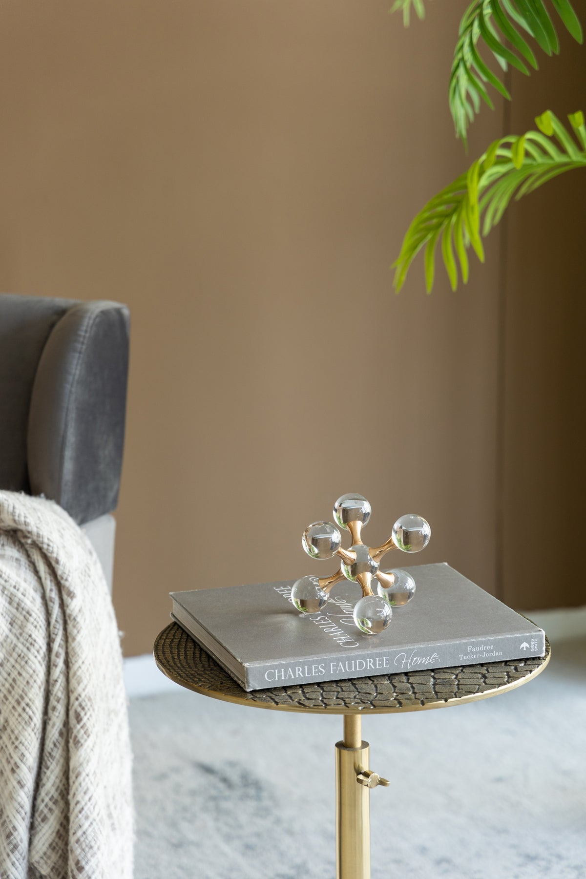 Clear and Gold Decorative Sculpture with Contemporary Design - Clear