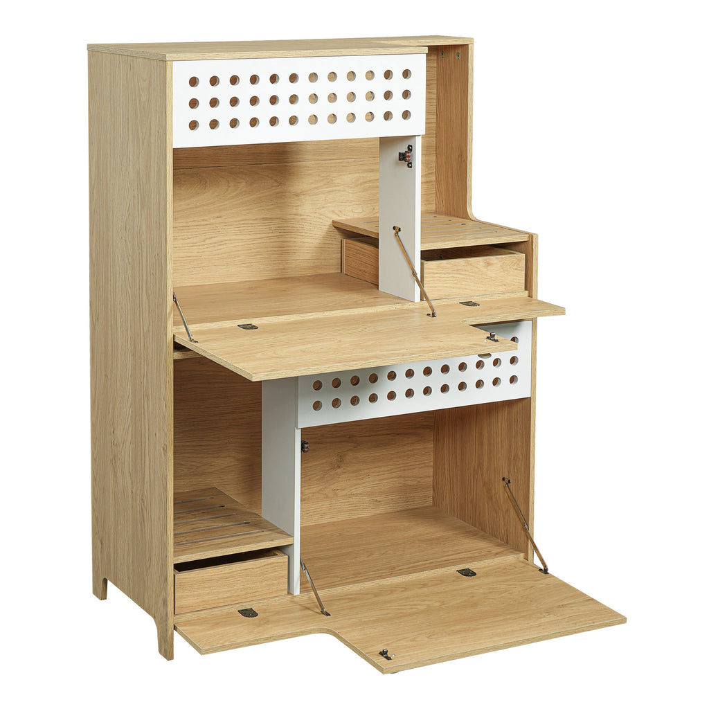 Modern 2 in 1 Cat Furniture with Litter Box Enclosure - Natural