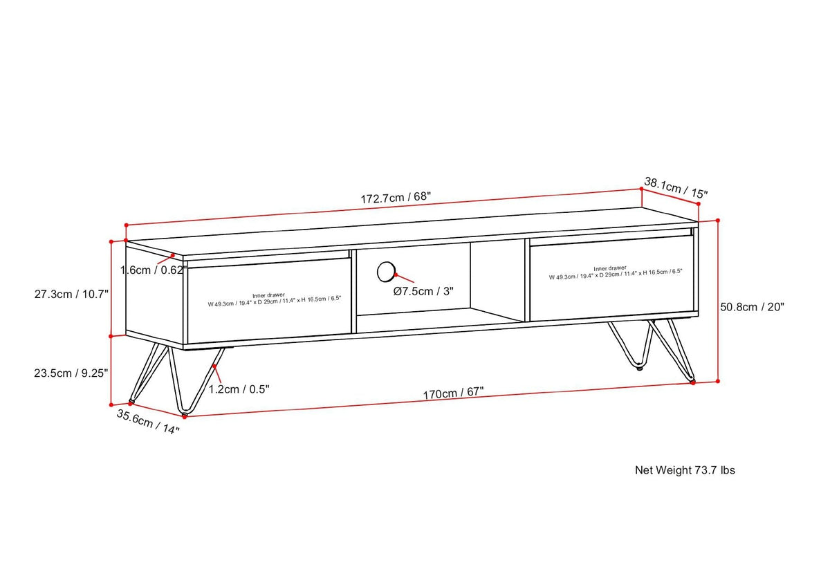 Hunter - Handcrafted TV Media Stand - Natural