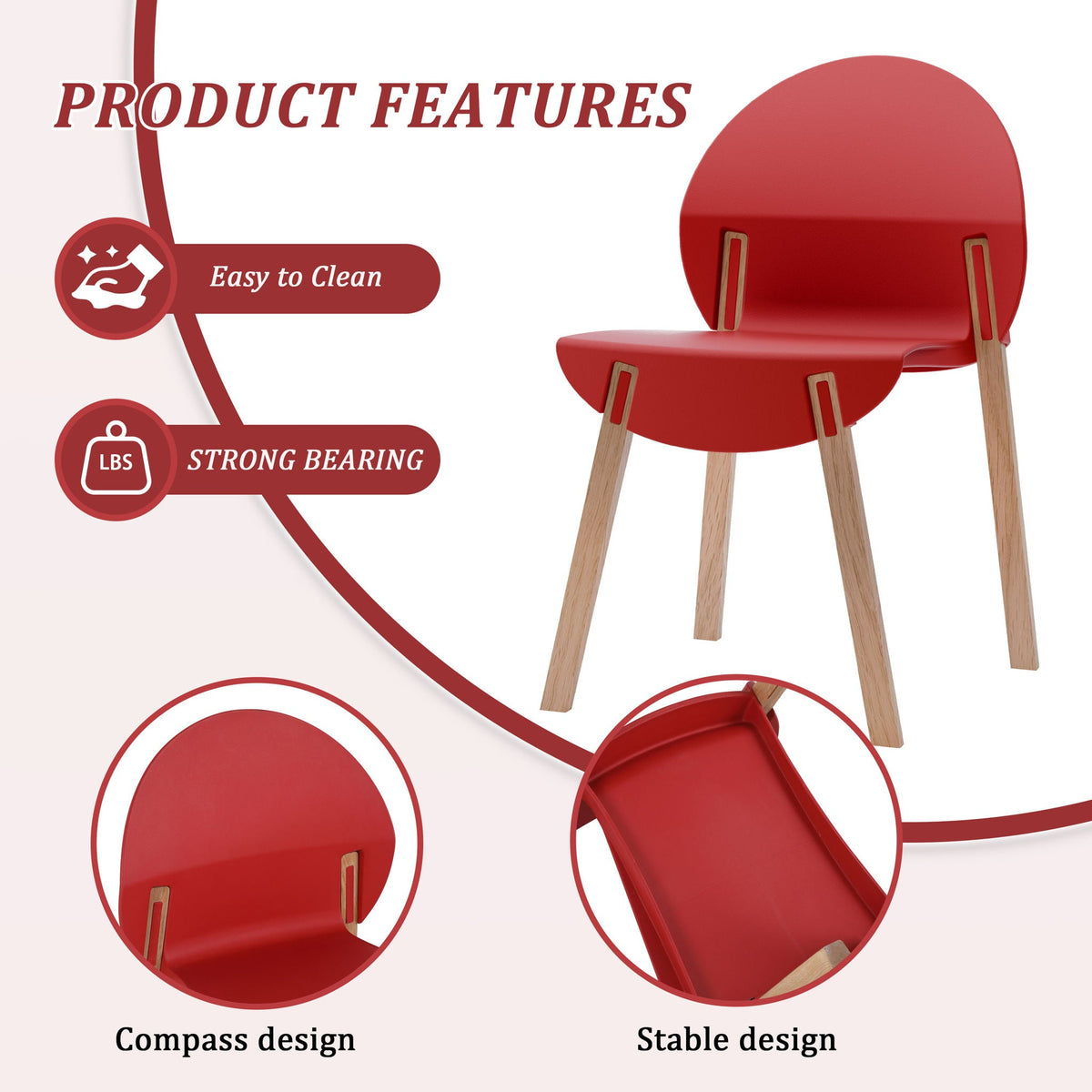 Traditional 4 Piece Outdoor Chair Set with Round Table - Multiple Colors
