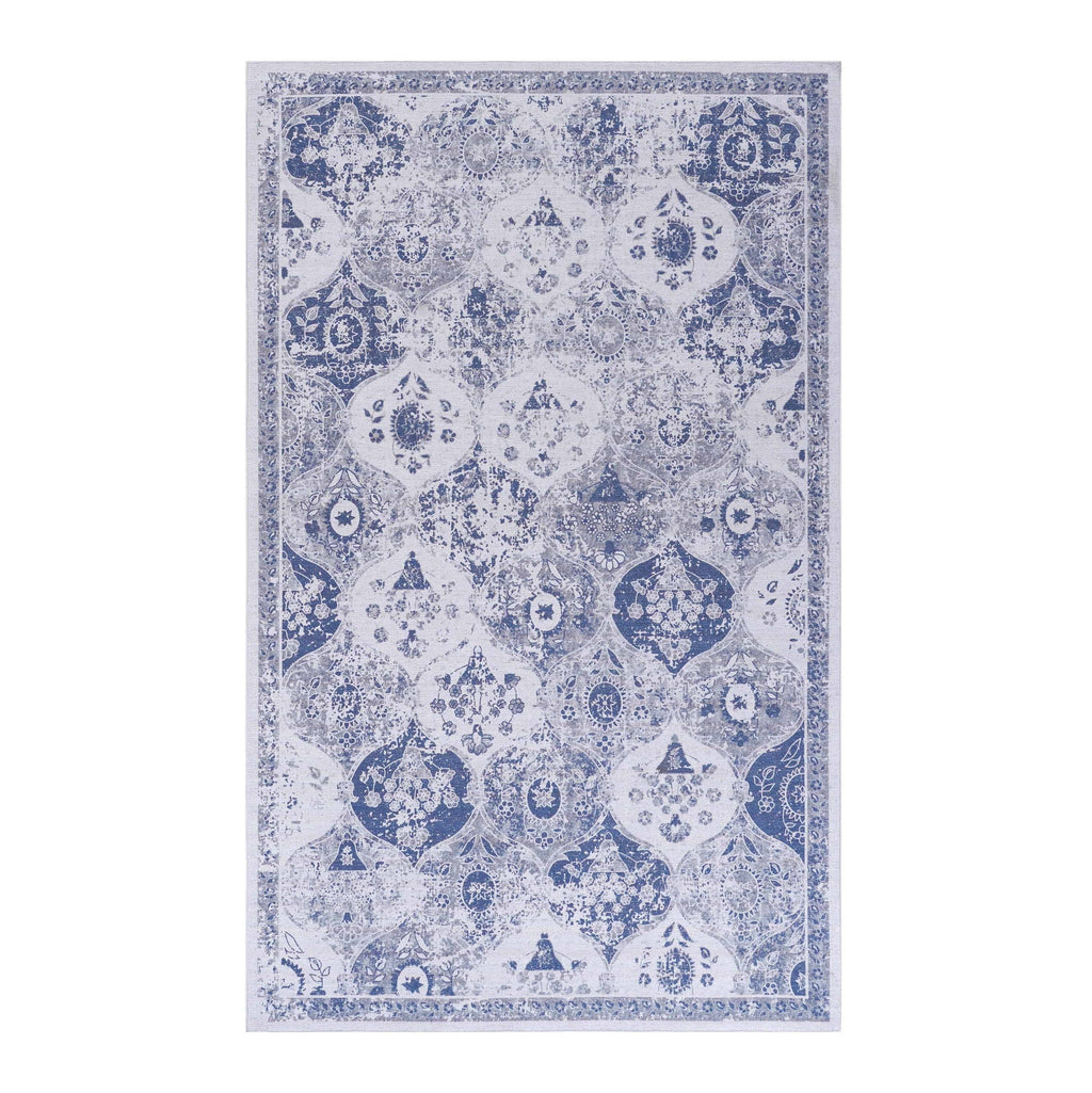 Machine Washable Area Rug with Stain Resistance - Red or Blue