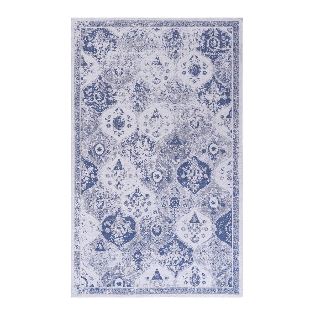 Machine Washable Area Rug with Stain Resistance - Red or Blue