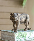 11.5" Tiger Statue Decor with Gleaming Coppery Finish