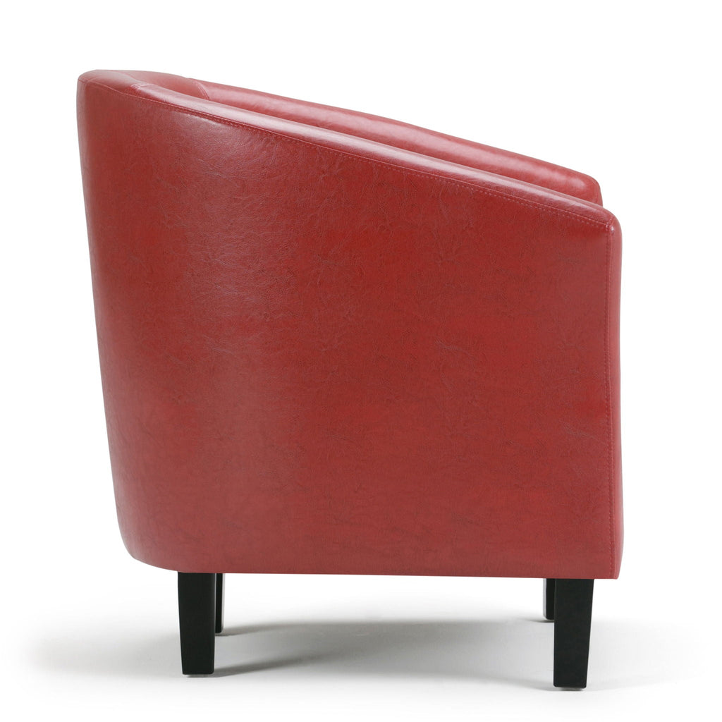 Transitional Tub Chair with Curved Back and Removable Cushion - Multiple Colors