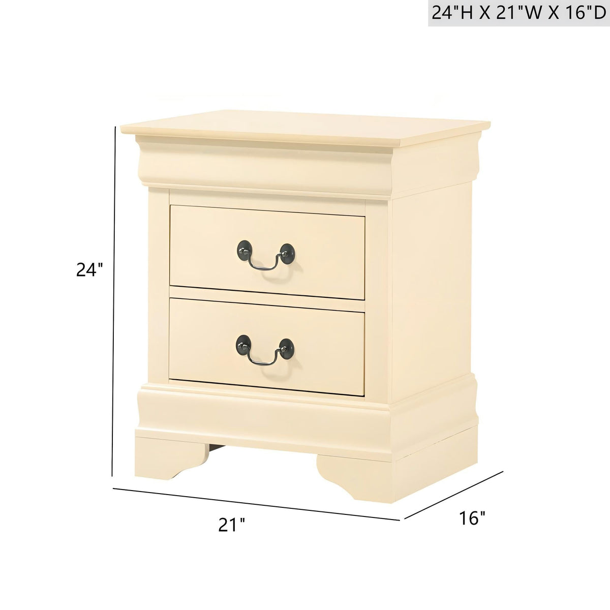 Traditional Style Design Nightstand with Classic Accent - Multiple Colors