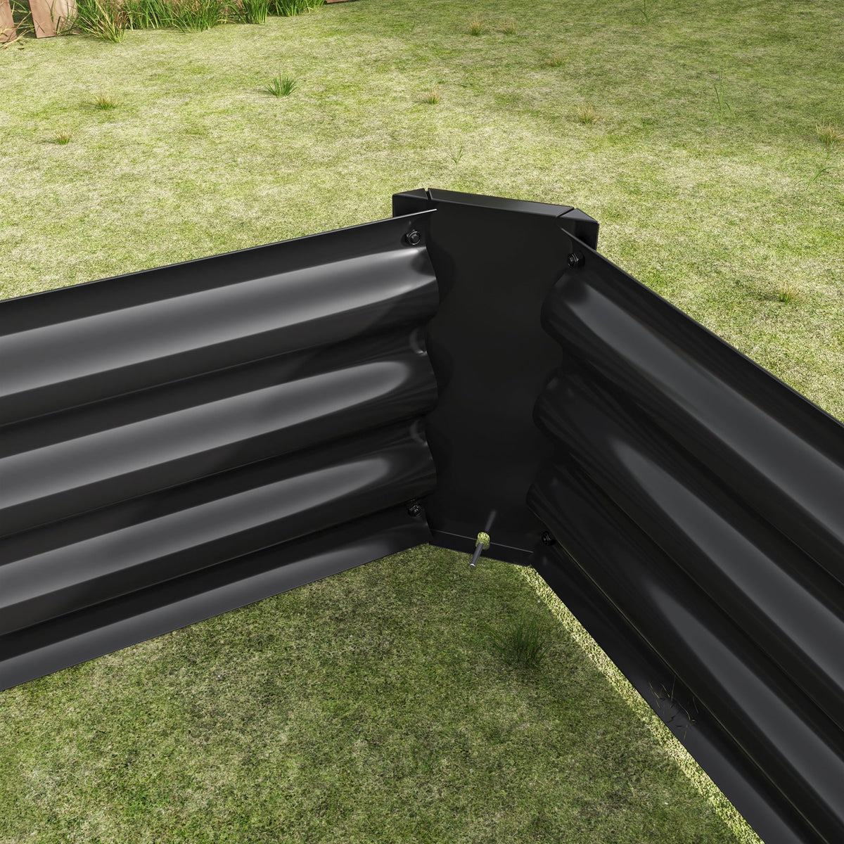 Metal Raised Garden Bed 6x3x1 Ft with Open Base - Silver