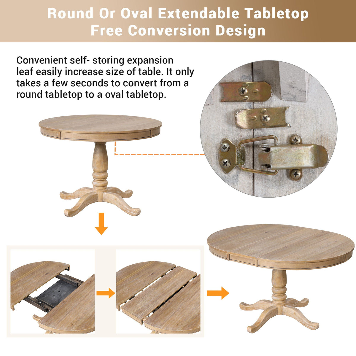 Modern Dining Table Set for 4 with Curved Back Chairs - Beige or Light Brown