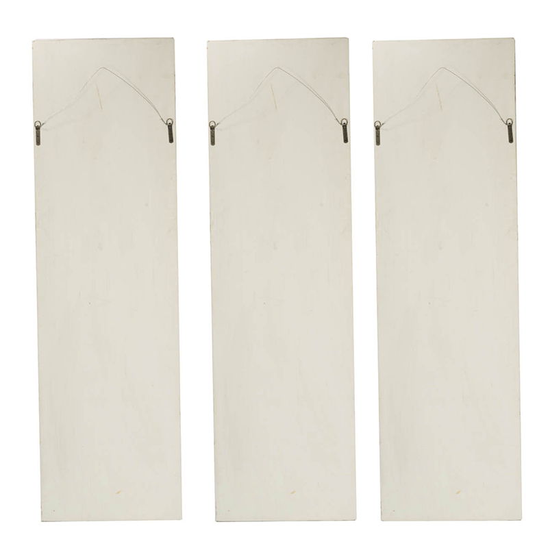Large Wooden Rectangle Hanging Panels - Set of 3, White