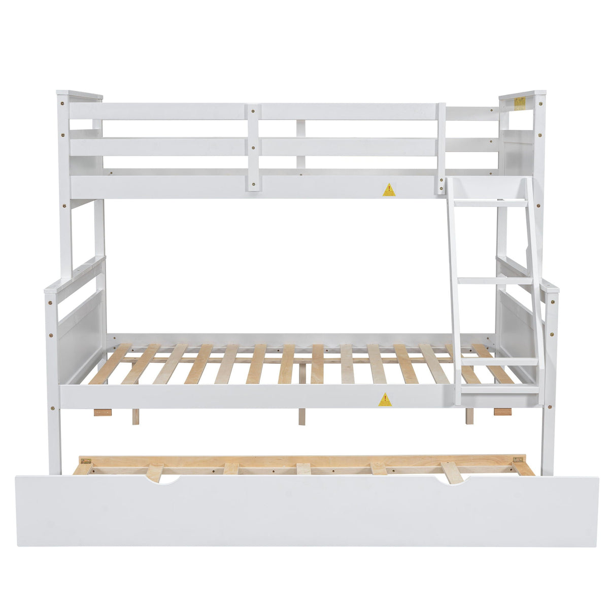 Twin Over Full Bunk Bed with Ladder and Storage Options - White or Dark Gray