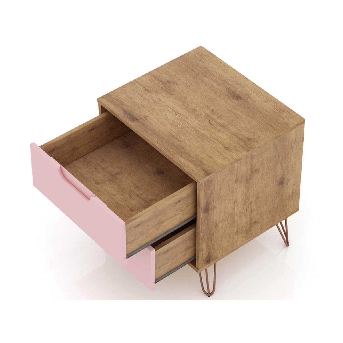 2 Drawer Nightstand with Durable Splayed Legs - Multiple Colors